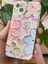Apple iPhone 13 Kılıf Renk Değiştiren Taşlı Kamera Lens Korumalı Pembe Çiçek Desenli Darbe Emici Kapak 4