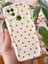Oppo A15 - A15S Kılıf Kamera Korumalı Dalga Kenarlı Kırmızı Kalp Desenli Silikon Kapak 3