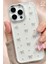 Apple iPhone 14 Pro Kılıf Fiyonk Desenli Şeffaf Simli Gümüş Kamera Çıkıntılı Parlak Kapak 1
