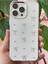 Apple iPhone 14 Pro Kılıf Fiyonk Desenli Şeffaf Simli Gümüş Kamera Çıkıntılı Parlak Kapak 3