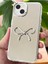 Apple iPhone 15 Uyumlu Kılıf Aynalı Gümüş 3D Fiyonk Desenli Darbe Emici Silikon Kapak 5