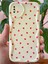 Apple iPhone Xs Max Kılıf Kamera Korumalı Dalga Kenarlı Kırmızı Kalp Desenli Silikon Kapak 2