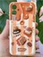 Samsung Galaxy A54 Uyumlu Kılıf Kamera Korumalı Ayıcık Bisküvi Desenli Renkli Cofffe Silikon Kapak 2