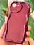 Apple iPhone 16E Uyumlu Kılıf Kamera Korumalı Dalga Kenarlı Darbe Emici Bordo Silikon Kapak 3