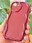 Apple iPhone 16E Uyumlu Kılıf Kamera Korumalı Dalga Kenarlı Darbe Emici Bordo Silikon Kapak 5