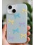 Apple iPhone 13/14 Uyumlu Kılıf Mavi Simli Renkli Fiyonk Desenli Parlak Darbe Emici Kapak 1