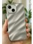 Apple iPhone 13/14 Kılıf Parlak Kabartmalı Dalga Tasarımlı Desenli Gümüş Darbe Emici Silikon Kapak 2