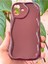 Apple iPhone 16 Plus Uyumlu Kılıf Kamera Korumalı Dalga Kenarlı Darbe Emici Bordo Silikon Kapak 4