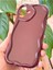 Apple iPhone 16 Plus Uyumlu Kılıf Kamera Korumalı Dalga Kenarlı Darbe Emici Bordo Silikon Kapak 5
