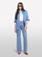 %100 Pamuk Baskılı Normal Bel Geniş Paça Denim Pantolon Kadın Buz Mavisi Denim Pantolon - 325P43Y3LE04F 1