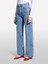 %100 Pamuk Baskılı Normal Bel Geniş Paça Denim Pantolon Kadın Buz Mavisi Denim Pantolon - 325P43Y3LE04F 2