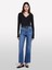 Pamuk Karışımlı Yüksek Bel Ispanyol Paça Denim Pantolon Kadın Buz Mavisi Denim Pantolon - 325P4MCPLE043 4