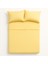 Çift Kişilik Pamuk Nevresim Takımı 200 x 220 cm , Lastikli Çarşaflı Set, Pastel Sarı 3