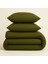 Çift Kişilik Pamuk Nevresim Takımı 200 x 220 cm , Lastikli Çarşaflı Set, Zeytin Yeşili 5