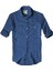 Slim Fit Italyan Kesim Gerçek Keten Gömlek-- Mavisax-- 1