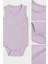 3’lü Fitilli Yeşil-Beyaz-Lila Bebek Zıbın Seti %100 Pamuk Kolsuz Yazlık Body Unisex Çıtçıtlı Ribana 4