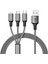 Powermaster 3 In 1 Gümüş 1.2 Metre Type-C Micro Lightning Apple iPhone Şarj Data Kablosu 4