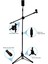 190CM Maksimum Uzunluk Mikrofon Standı Multi Fonksiyonel 2in1 Microphone ve Tablet Stant Katlanabilir Açısı Ayarlanabilir Zemin Üstü - Model 103SP 2