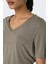 Kadın Onlelıse v Yaka Kısa Kollu T-Shirt 15257390 Vizon 3
