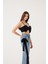 Kurdele Görünümlü Crop Jazmin Bluz Siyah 4