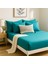 %100 Pamuk Lastikli Çarşaf Çift Kişilik Fitted Çarşaf Takımı 160X200 Cm, 2 Adet Yastık Kılıfı, Turkuaz 1