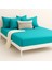 %100 Pamuk Lastikli Çarşaf Çift Kişilik Fitted Çarşaf Takımı 160X200 Cm, 2 Adet Yastık Kılıfı, Turkuaz 2
