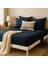 %100 Pamuk Lastikli Çarşaf Çift Kişilik Fitted Çarşaf Takımı 160X200 Cm, 2 Adet Yastık Kılıfı, Lacivert 1