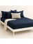 %100 Pamuk Lastikli Çarşaf Çift Kişilik Fitted Çarşaf Takımı 160X200 Cm, 2 Adet Yastık Kılıfı, Lacivert 3