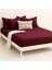 %100 Pamuk Lastikli Çarşaf Çift Kişilik Fitted Çarşaf Takımı 160X200 Cm, 2 Adet Yastık Kılıfı, Bordo 2