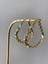 Dikdörtgen Burgu Gold Küpe 1