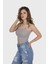 Kadın Şeffaf Askılı Gri Kaşkorse Yazlık Şık Body Crop 2