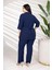 Bürümcük Düğmeli Yakalı ve Kemerli Geniş Pantolon Takımı 3
