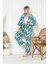 Desenli Kimono Hırkalı 2li Alt Üst Takım Bürümcük Kumaş Yazlık 2xl-6xl Oversize 1