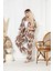 Desenli Kimono Hırkalı 2li Alt Üst Takım Bürümcük Kumaş Yazlık 2xl-6xl Oversize 4