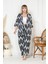 Desenli Kimono Hırkalı 2li Alt Üst Takım Bürümcük Kumaş Yazlık 2xl-6xl Oversize 1