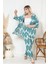 Desenli Kimono Hırkalı 2li Alt Üst Takım Bürümcük Kumaş Yazlık 2xl-6xl Oversize 3