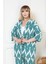 Desenli Kimono Hırkalı 2li Alt Üst Takım Bürümcük Kumaş Yazlık 2xl-6xl Oversize 4