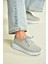 U702101204 Gri Kumaş Spor Ayakkabı Sneakers 4