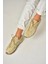 U312311602 Bej Hakiki Deri Süet Kadın Spor Ayakkabı Sneakers 1