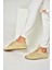 U312311602 Bej Hakiki Deri Süet Kadın Spor Ayakkabı Sneakers 4