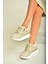 U702020709 Bej Kalın Tabanlı Spor Ayakkabı Sneakers 4