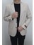 Fistan Store Erkek Krem Düz Spor Kesim Normal Kalıp Çift Düğme Çift Yırtmaçlı Blazer Ceket 1