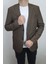 Fistan Store Erkek Kahverengi Düz Spor Kesim Normal Kalıp Çift Düğme Çift Yırtmaçlı Blazer Ceket 1