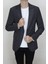 Fistan Store Erkek Füme Ekose Kareli Italyan Kesim Dar Kalıp Çift Düğme Kışlık Blazer Ceket 1