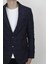 Fistan Store Erkek Lacivert Ekose Kareli Italyan Kesim Dar Kalıp Çift Düğme Kışlık Blazer Ceket 3