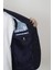 Fistan Store Erkek Lacivert Ekose Kareli Italyan Kesim Dar Kalıp Çift Düğme Kışlık Blazer Ceket 4