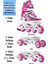 Metal Taban Paten Işıklı Ayarlanabilir Tekerli ve Bedenli Alıştırma Çocuk Genç Pateni Pembe 8780 34-37 3