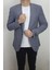 Fistan Store Erkek Lacivert Italyan Kesim Dar Kalıp Tek Düğme Çift Yırtmaçlı Blazer Ceket 1