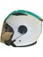 Yarım Açık Güneş Vizörlü Kask Parlak Yeşil Beyaz L Beden (59-60 Cm) 1