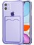 Apple iPhone 12 Mini Kılıf Darbe Emici Köşe Korumalı Kartlıklı Cüzdanlı Silikon Kapak - Lila 1